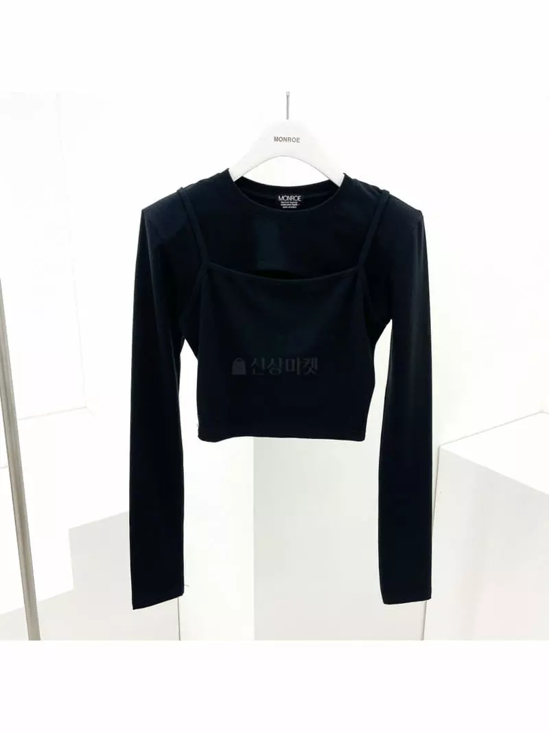 Monroe - Korean Women Fashion - #womensfashion - Long Sleeves Slit Tee - 3