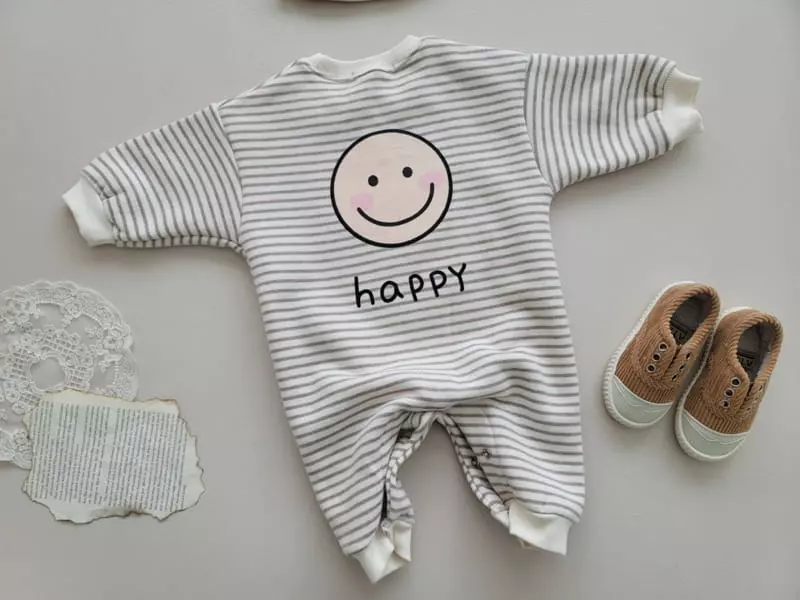 Moran - Korean Baby Fashion - #babyboutiqueclothing - Bebe Happy Bodysuit Set - 11