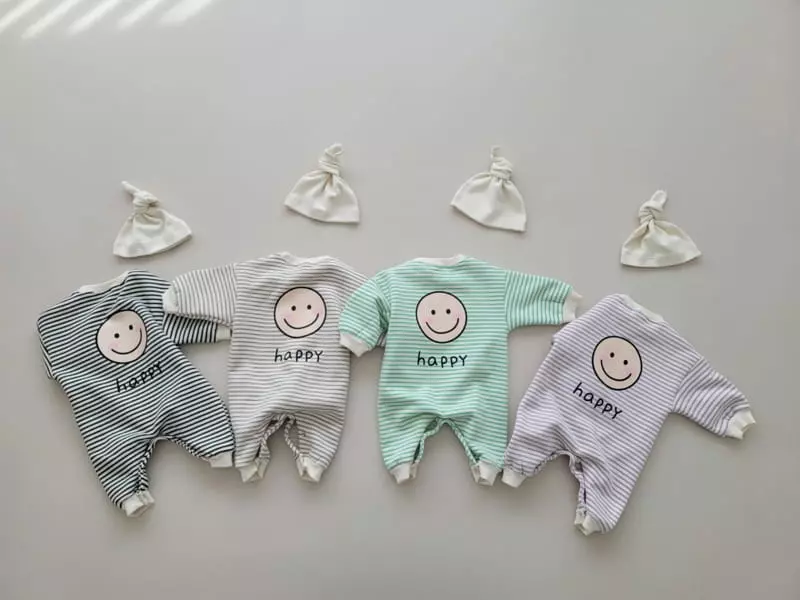 Moran - Korean Baby Fashion - #babylifestyle - Bebe Happy Bodysuit Set