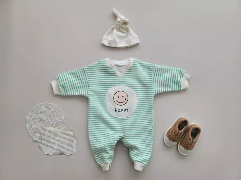 Moran - Korean Baby Fashion - #babyootd - Bebe Happy Bodysuit Set - 4