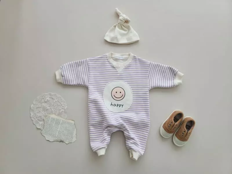Moran - Korean Baby Fashion - #babyoutfit - Bebe Happy Bodysuit Set - 5