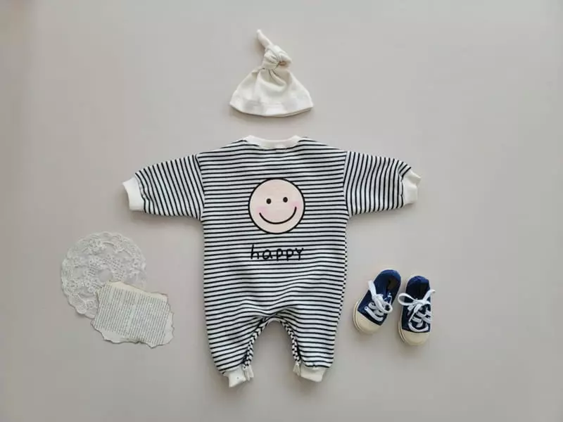 Moran - Korean Baby Fashion - #babywear - Bebe Happy Bodysuit Set - 6
