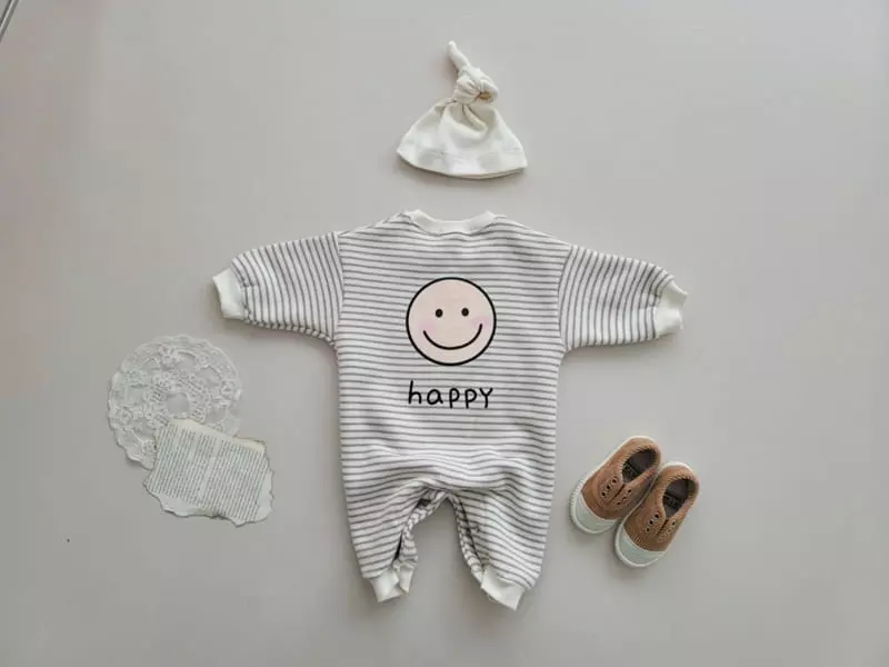 Moran - Korean Baby Fashion - #onlinebabyboutique - Bebe Happy Bodysuit Set - 7