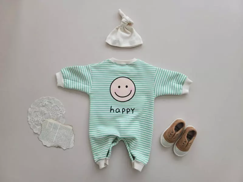 Moran - Korean Baby Fashion - #onlinebabyshop - Bebe Happy Bodysuit Set - 8