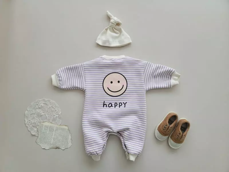Moran - Korean Baby Fashion - #smilingbaby - Bebe Happy Bodysuit Set - 9
