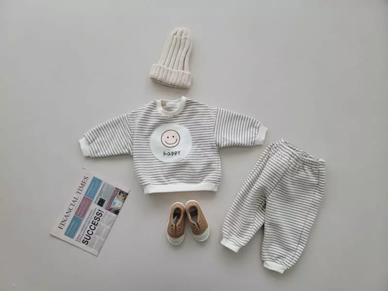Moran - Korean Children Fashion - #Kfashion4kids - Happy Fleece Top Bottom Set - 8