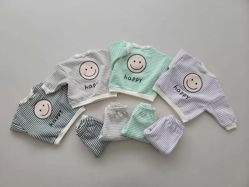 Moran - Korean Children Fashion - #childrensboutique - Happy Fleece Top Bottom Set