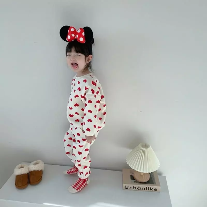 Moran - Korean Children Fashion - #designkidswear - Fleece Heart Candy Set - 4