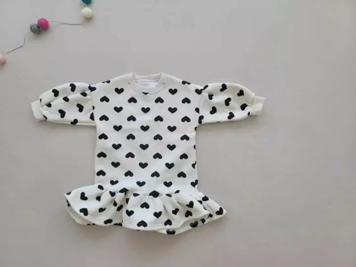 Moran - Korean Children Fashion - #discoveringself - Heart Fleece One-piece