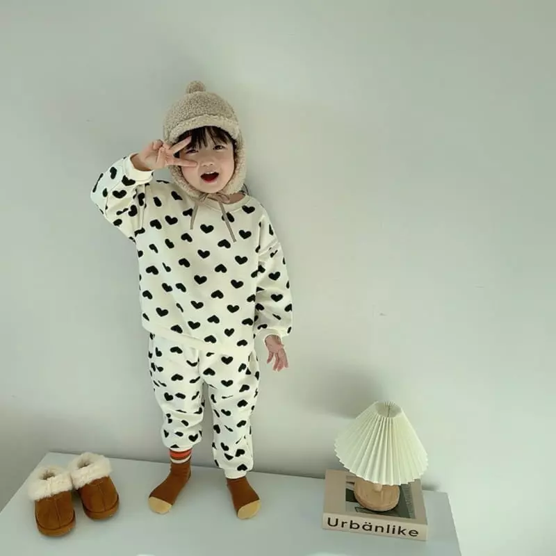 Moran - Korean Children Fashion - #fashionkids - Fleece Heart Candy Set - 5