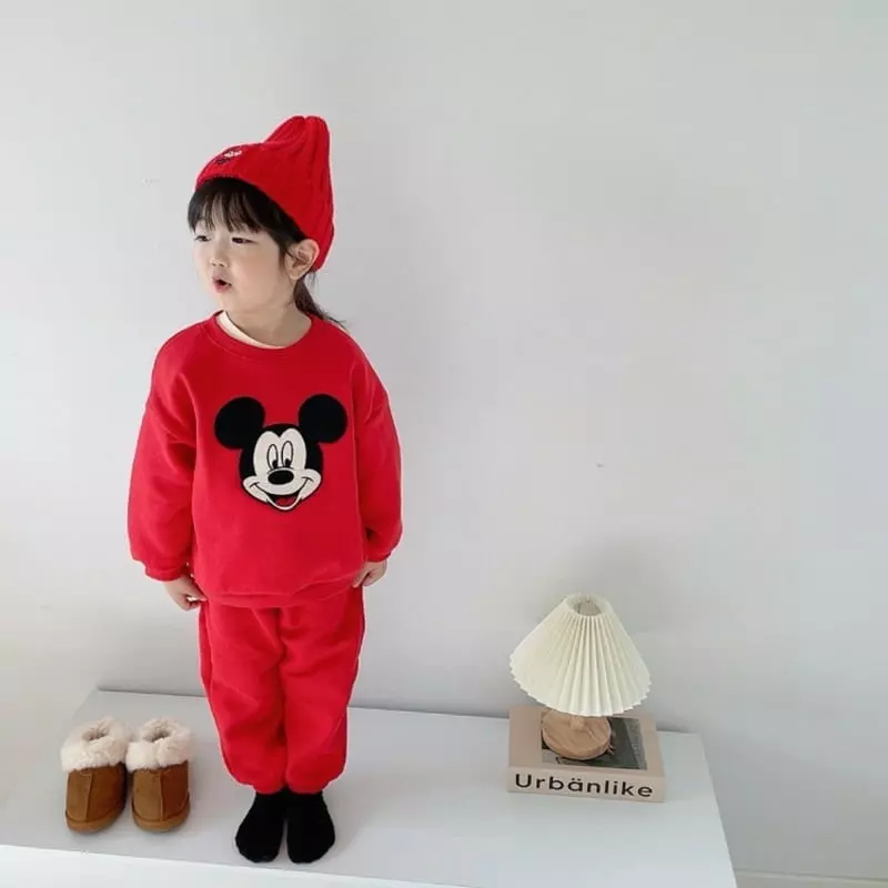 Moran - Korean Children Fashion - #fashionkids - Mas Mickey Top Bottom Set - 3