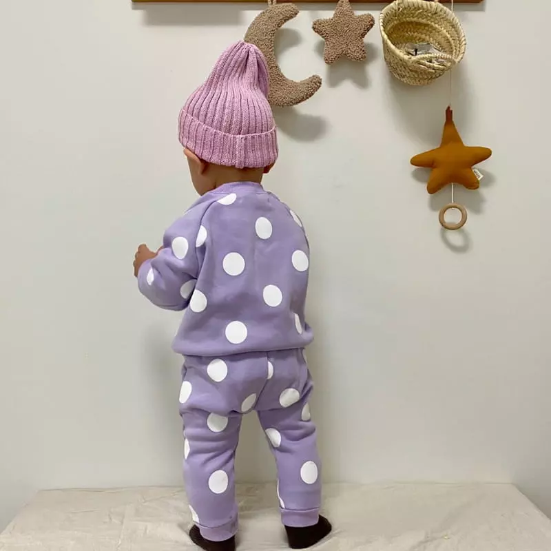 Moran - Korean Children Fashion - #kidsstore - Fleece Bubble Top Bottom Set - 5