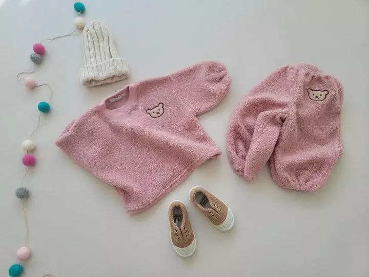 Moran - Korean Children Fashion - #kidsstore - Bbogle Bear Top Bottom Set - 2