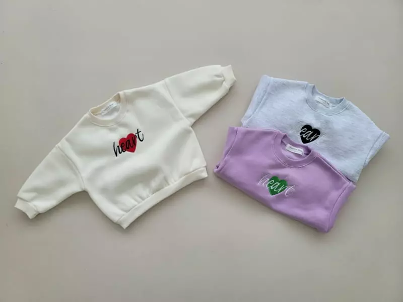 Moran - Korean Children Fashion - #kidzfashiontrend - Heart Embrodiery Sweatshirt - 8