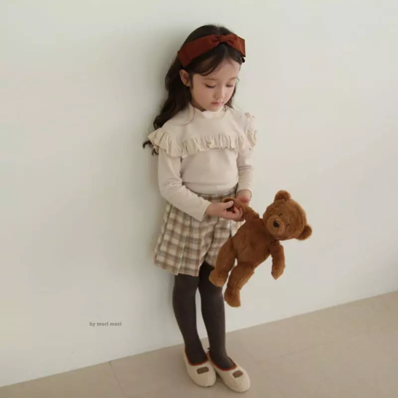 Mori Mori - Korean Children Fashion - #kidzfashiontrend - Check Skirt Pants - 4