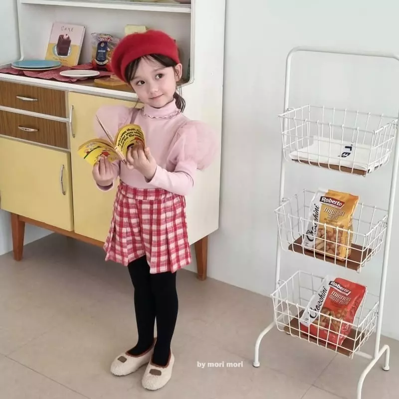 Mori Mori - Korean Children Fashion - #designkidswear - Check Skirt Pants - 12