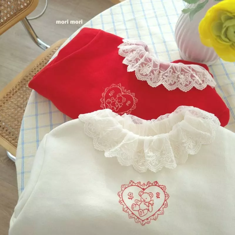 Mori Mori - Korean Children Fashion - #kidsstore - Lace Heart Tee - 11