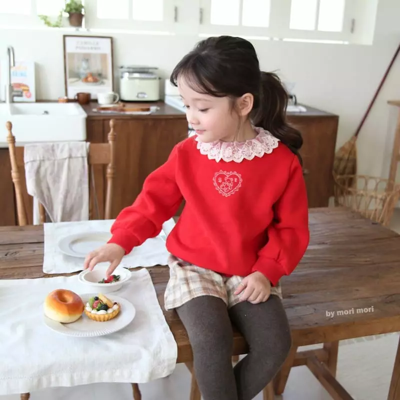 Mori Mori - Korean Children Fashion - #prettylittlegirls - Lace Heart Tee