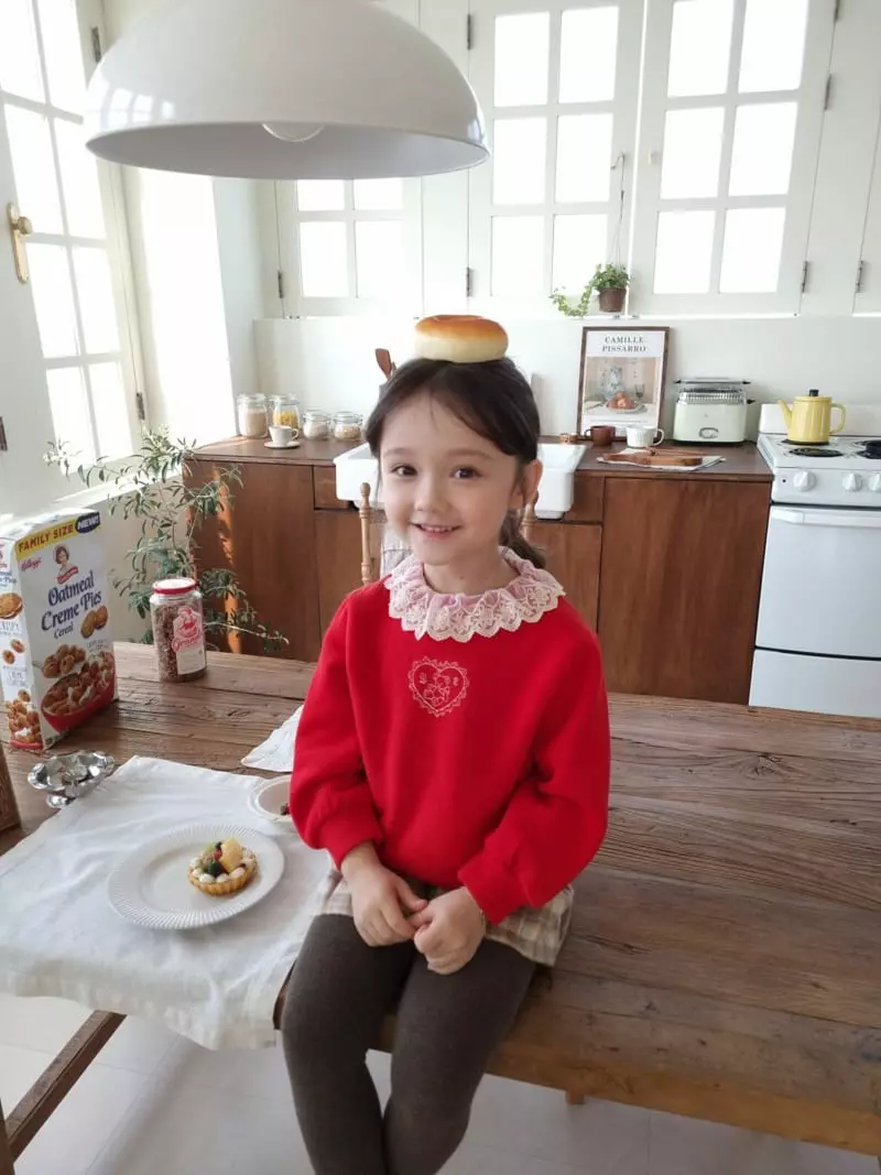 Mori Mori - Korean Children Fashion - #toddlerclothing - Lace Heart Tee - 4