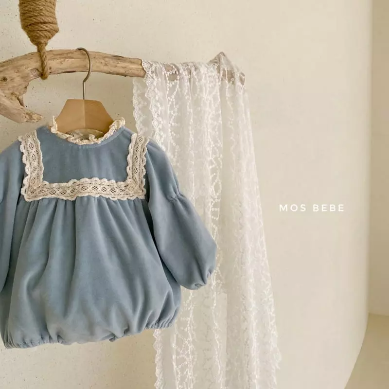 Mos Bebe - Korean Baby Fashion - #babyboutique - Veloure Lace Bodysuit - 5