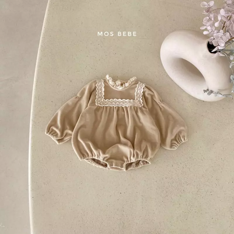 Mos Bebe - Korean Baby Fashion - #babyboutique - Veloure Lace Bodysuit - 6