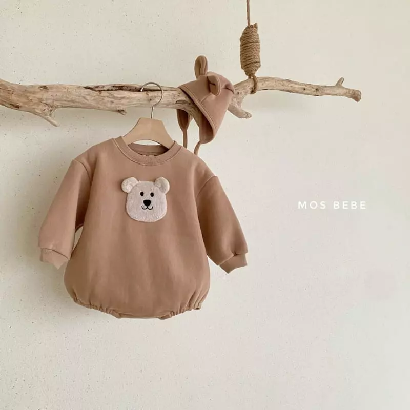 Mos Bebe - Korean Baby Fashion - #babyboutique - Bear Face Bodysuit - 12
