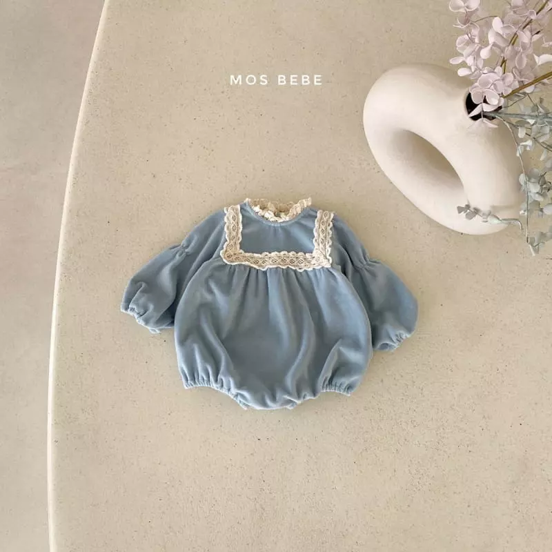 Mos Bebe - Korean Baby Fashion - #babyclothing - Veloure Lace Bodysuit - 8