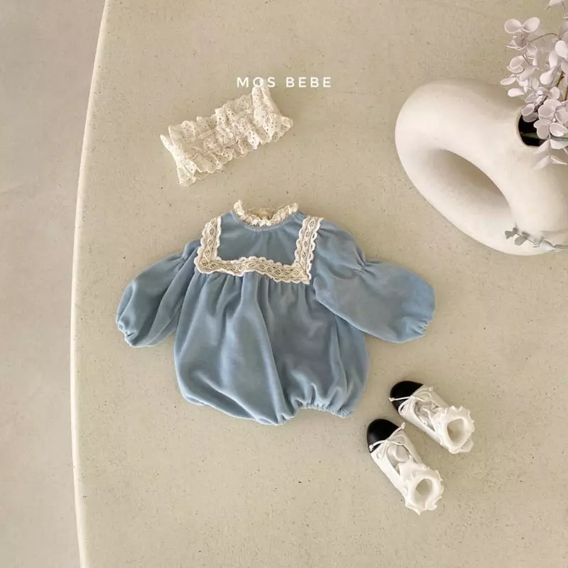Mos Bebe - Korean Baby Fashion - #babyfashion - Veloure Lace Bodysuit - 9