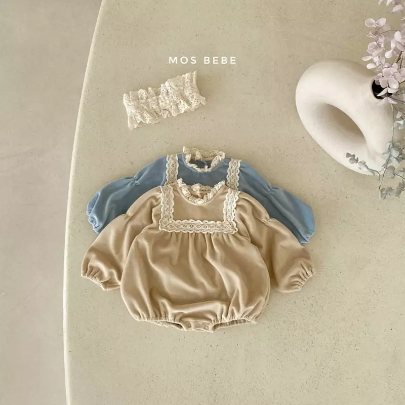 Mos Bebe - Korean Baby Fashion - #babyfever - Veloure Lace Bodysuit - 10