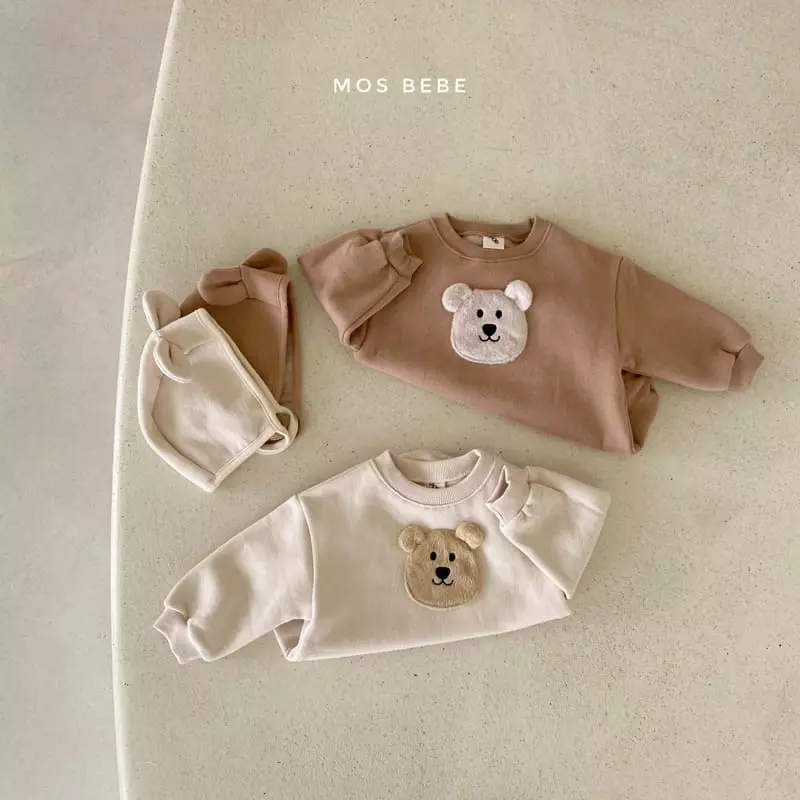 Mos Bebe - Korean Baby Fashion - #babygirlfashion - Bear Face Bodysuit - 2