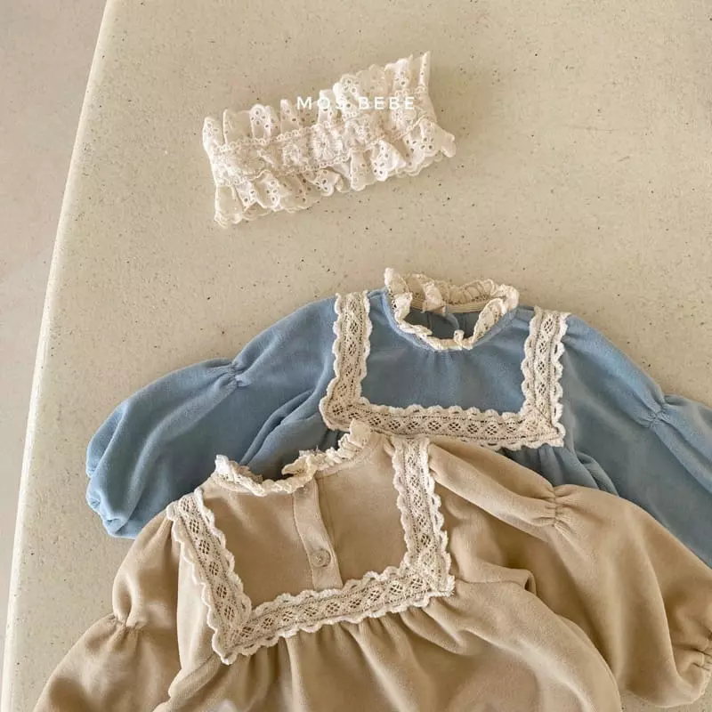 Mos Bebe - Korean Baby Fashion - #babylifestyle - Veloure Lace Bodysuit - 12