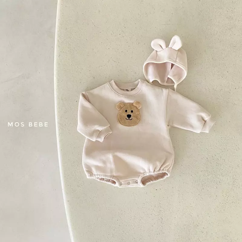Mos Bebe - Korean Baby Fashion - #babylifestyle - Bear Face Bodysuit - 3