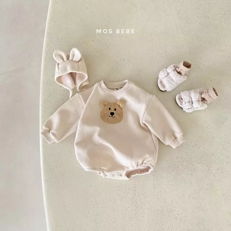 Mos Bebe - Korean Baby Fashion - #babylifestyle - Bear Face Bodysuit - 4
