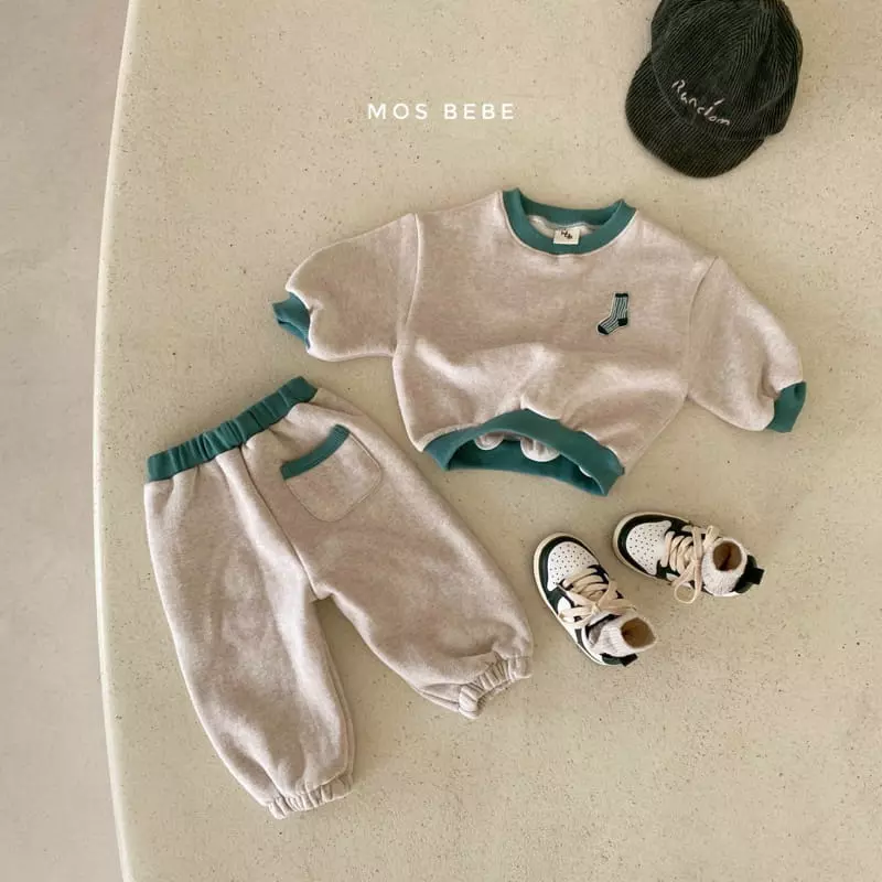 Mos Bebe - Korean Baby Fashion - #babyoninstagram - Socks Color Top Bottom Set - 3