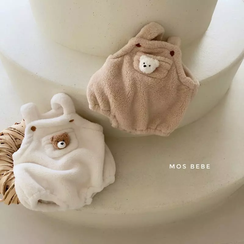 Mos Bebe - Korean Baby Fashion - #babyootd - Eco Bear Dungarees - 7