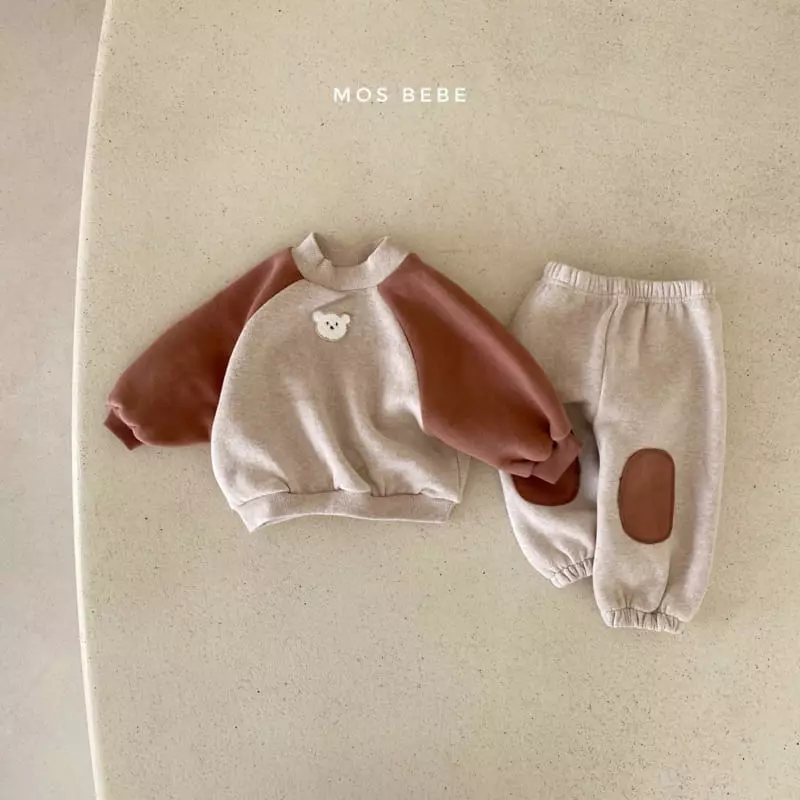 Mos Bebe - Korean Baby Fashion - #babyoutfit - Gomi Top Bottom Set - 3