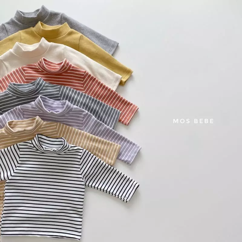 Mos Bebe - Korean Baby Fashion - #babyoutfit - Marie Half Turtleneck Tee