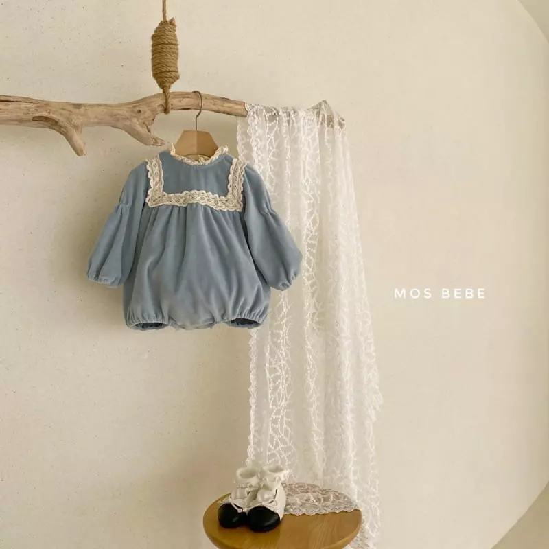 Mos Bebe - Korean Baby Fashion - #onlinebabyboutique - Veloure Lace Bodysuit - 4