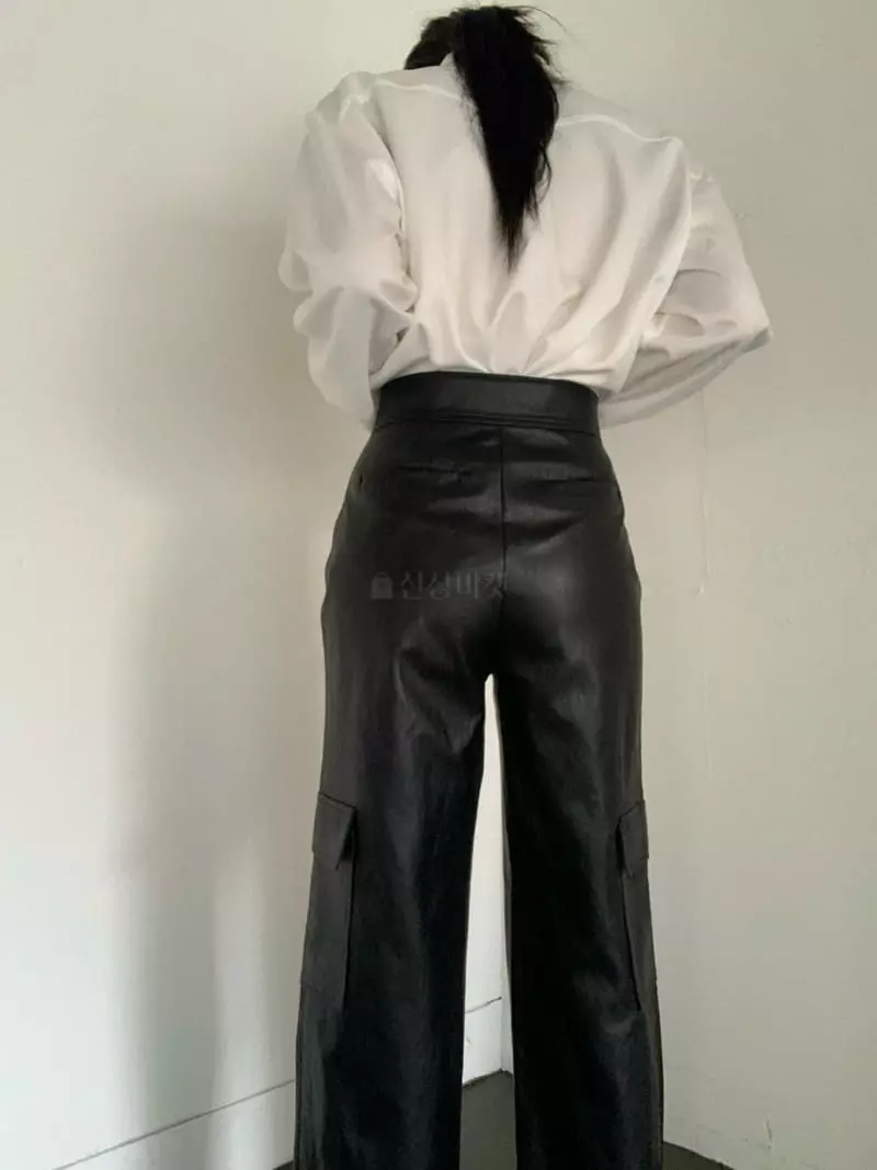 Mosaic - Korean Women Fashion - #momslook - Leather Pocket Pants - 5
