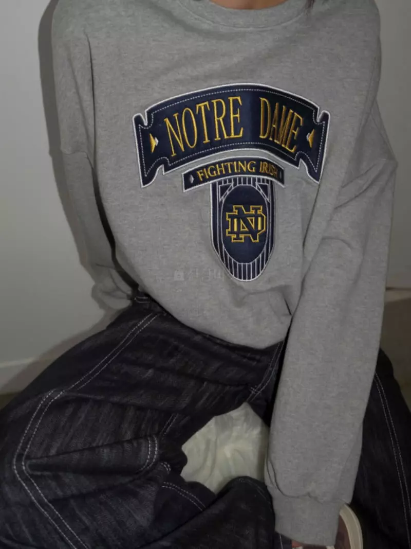 Mosaic - Korean Women Fashion - #momslook - Notre Dame Vintage Sweatshirt