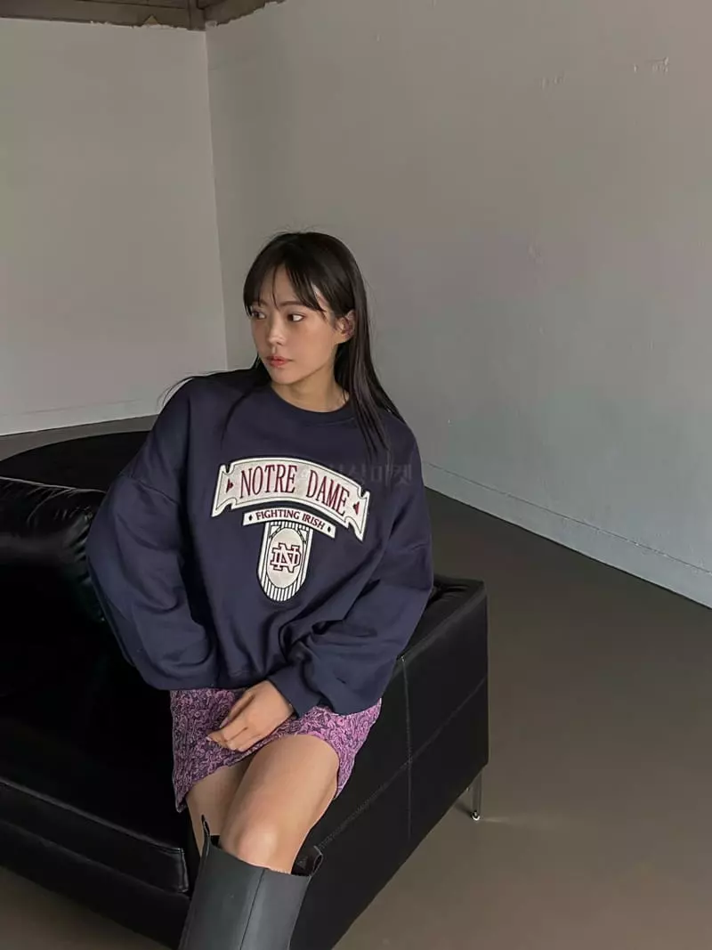 Mosaic - Korean Women Fashion - #pursuepretty - Notre Dame Vintage Sweatshirt - 5