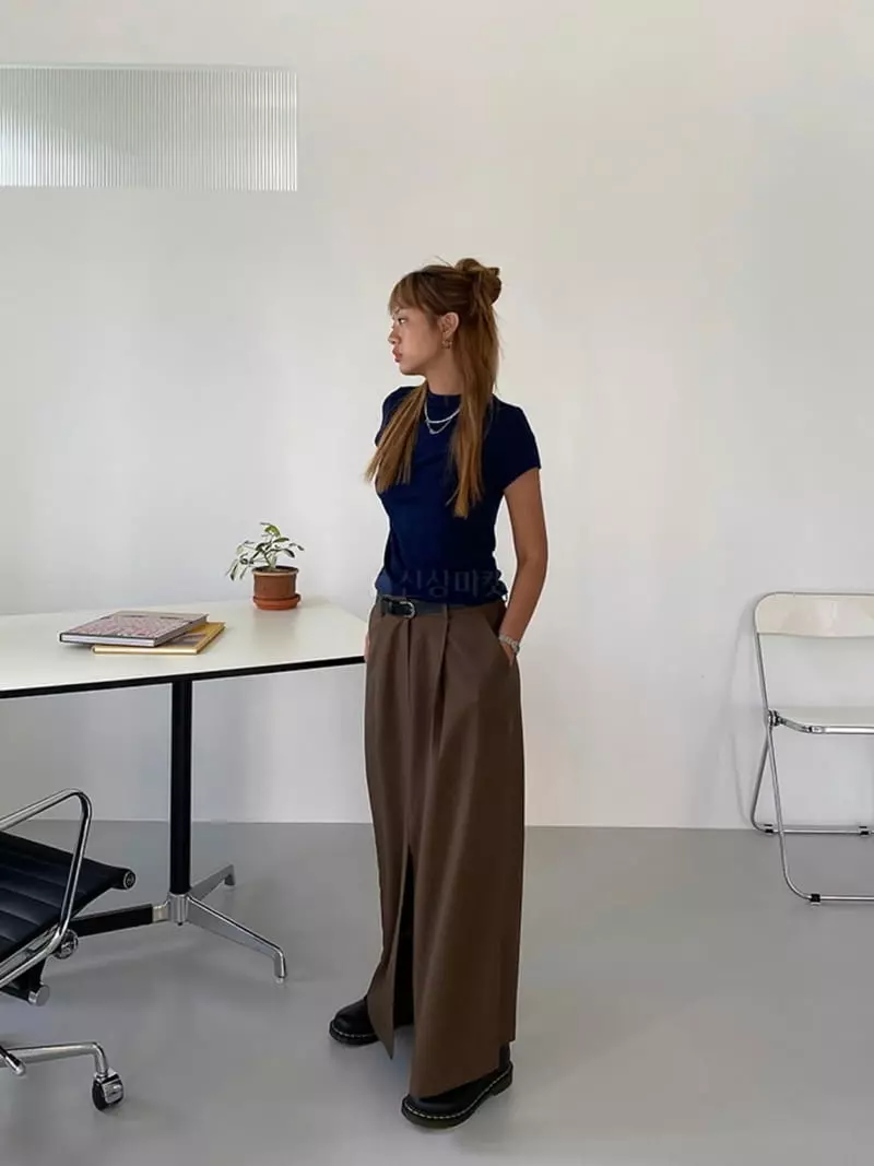 Mosaic - Korean Women Fashion - #womensfashion - Belt Loose Skirt