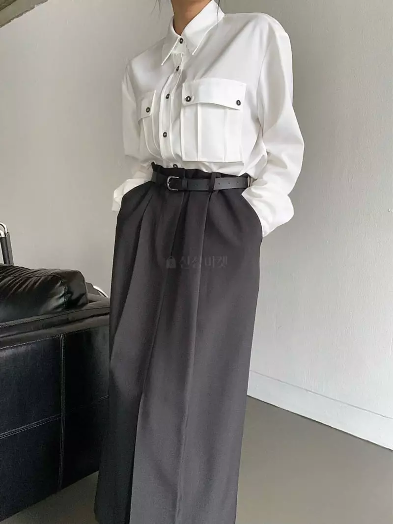 Mosaic - Korean Women Fashion - #womensfashion - Belt Loose Skirt - 9