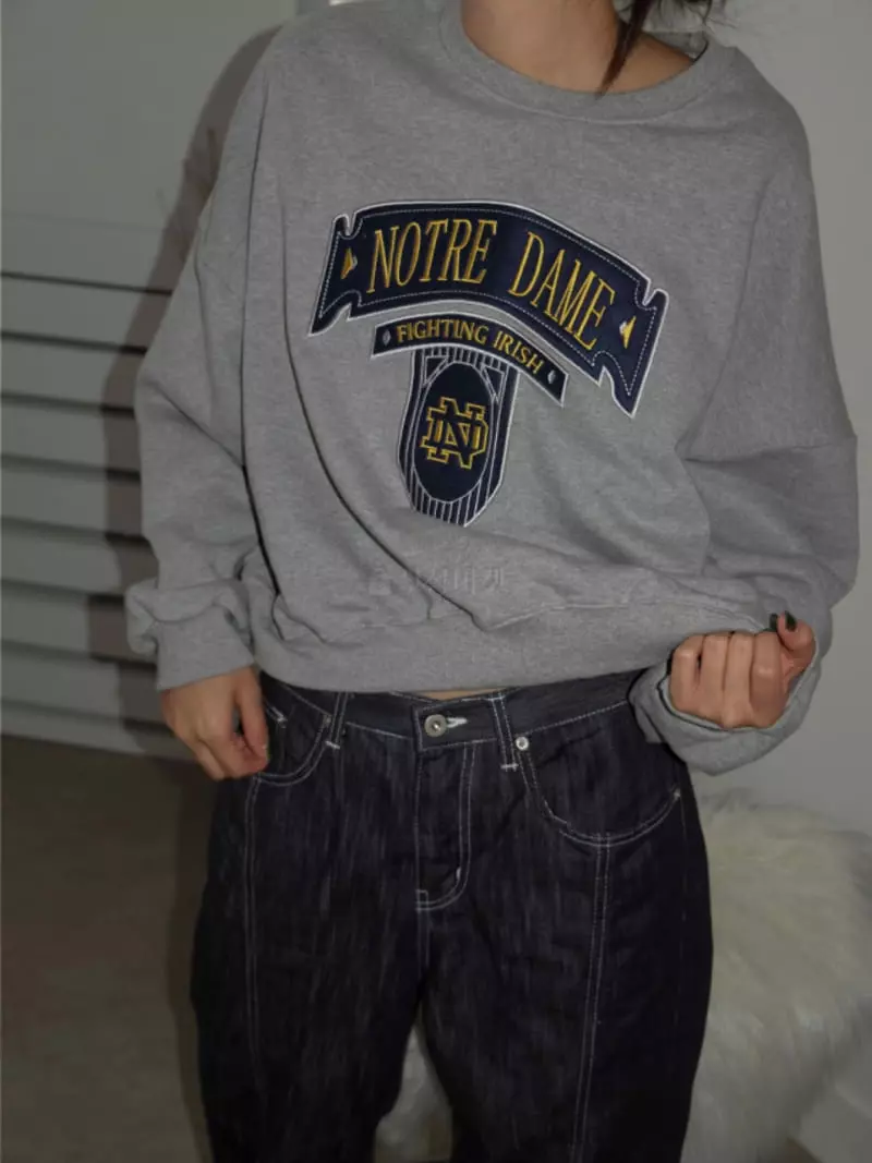 Mosaic - Korean Women Fashion - #womensfashion - Notre Dame Vintage Sweatshirt - 12