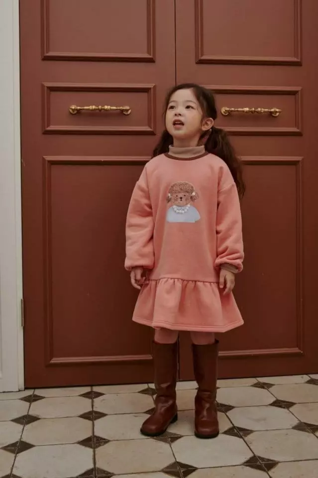 Mumunbaba - Korean Children Fashion - #kidzfashiontrend - Pearl Poodle One-piece - 4