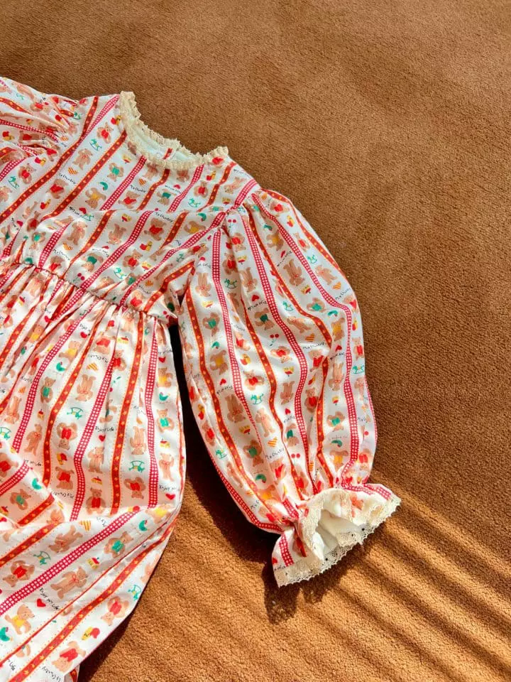 Mumunbaba - Korean Children Fashion - #childrensboutique - Bear Volume One-piece - 8
