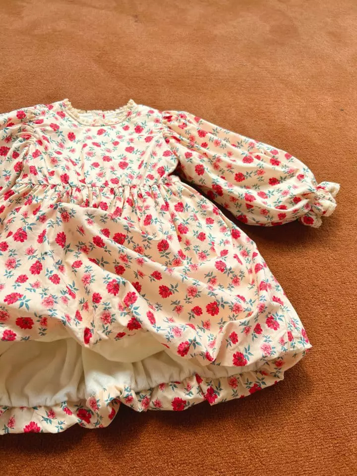 Mumunbaba - Korean Children Fashion - #childrensboutique - Mimi Flower Volume One-piece - 7
