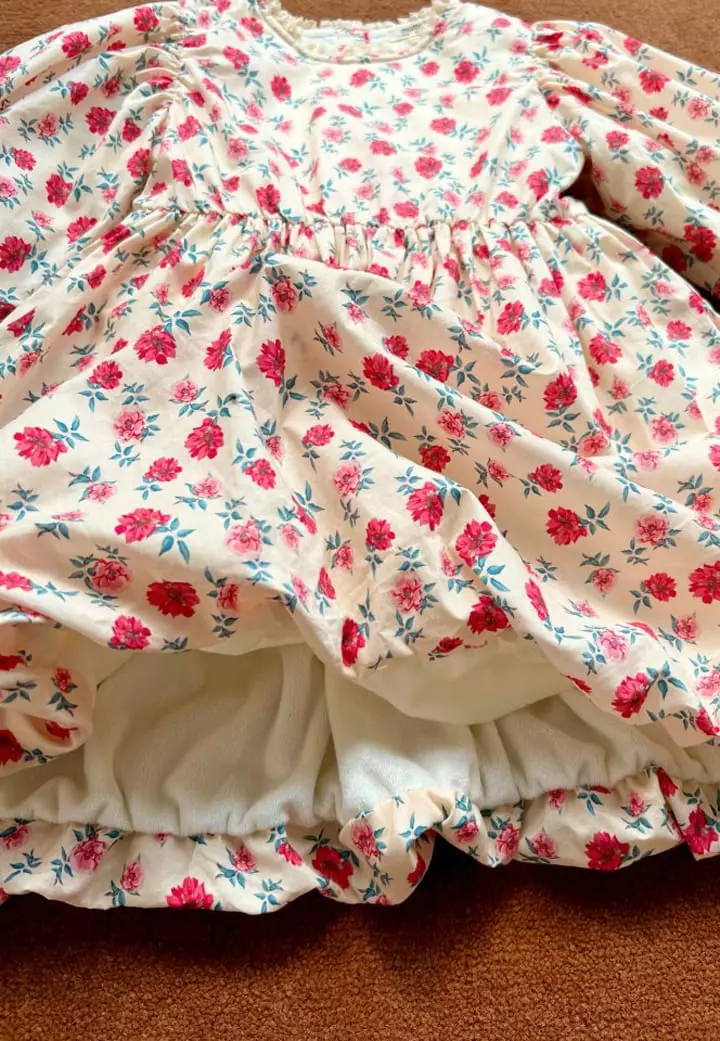 Mumunbaba - Korean Children Fashion - #designkidswear - Mimi Flower Volume One-piece - 8