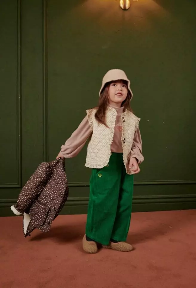 Mumunbaba - Korean Children Fashion - #littlefashionista - Frill Quilting Vest - 4