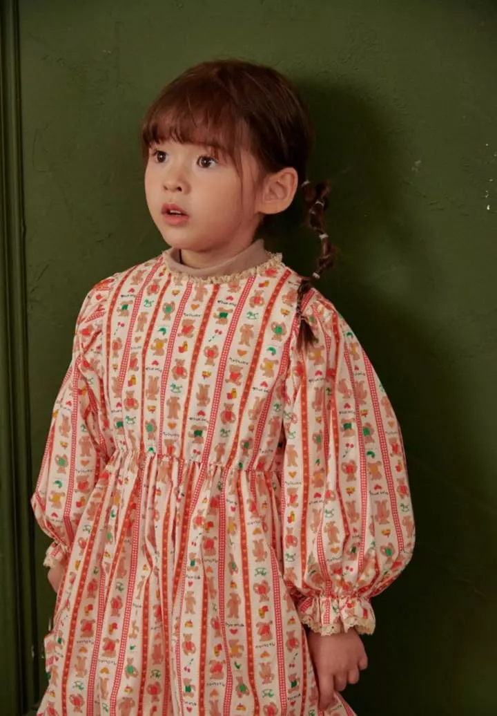 Mumunbaba - Korean Children Fashion - #prettylittlegirls - Bear Volume One-piece - 3
